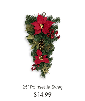 26" Poinsettia Swag