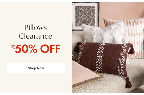 Pillows Clearance Category Up to 50% OFF - Shop Now