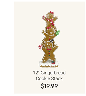 12" Gingerbread Cookie Stack