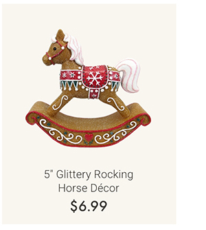 5" Glittery Rocking Horse Décor