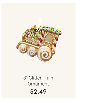 3" Glitter Train Ornament
