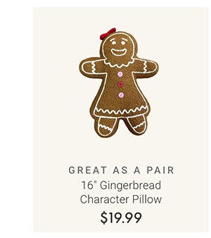 16" Gingerbread Character Pillow