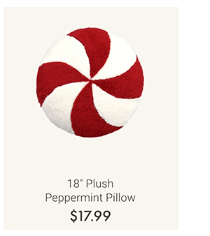 18" Plush Peppermint Pillow