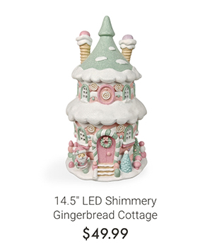 14.5" LED Shimmery Gingerbread Cottage