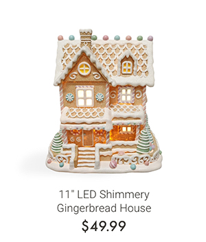 11" LED Shimmery Gingerbread House