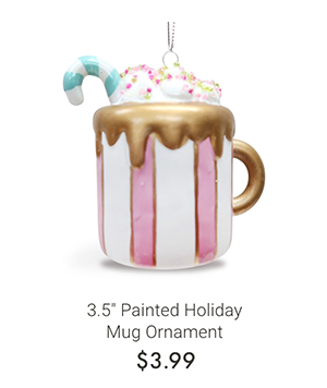 3.5" Painted Holiday Mug Ornament