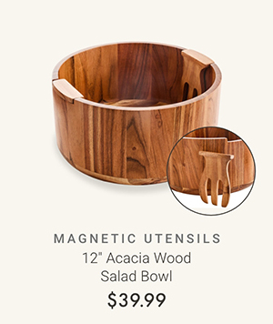 12" Acacia Wood Salad Bowl