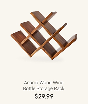 Acacia Wood Wine Bottle Storage Rack