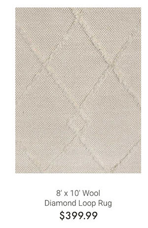 8' x 10' Wool Diamond Loop Rug