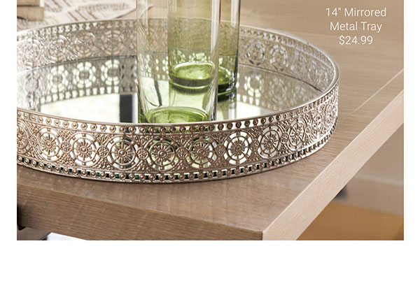 14" Mirrored Metal Tray