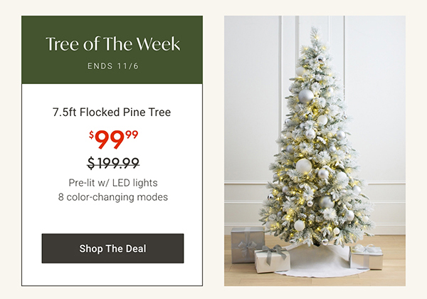 Tree of the Week: 7.5ft Flocked Pine Tree | Shop the Deal >