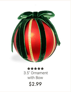 3.5" Ornament with Bow