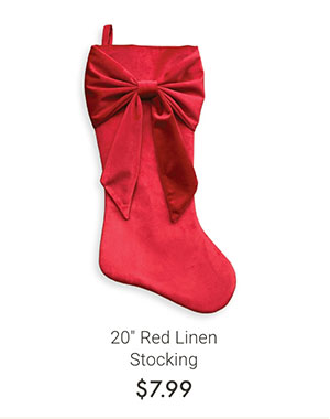 20" Red Linen Stocking