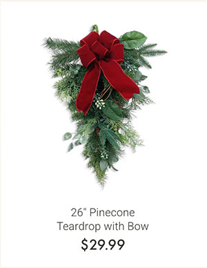 26" Pinecone Teardrop with Bow