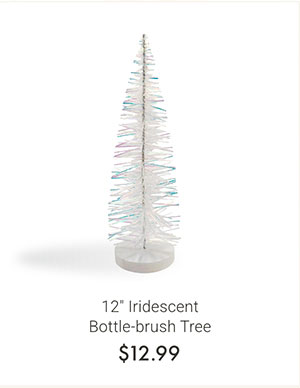 12" Iridescent Bottle-Brush Tree