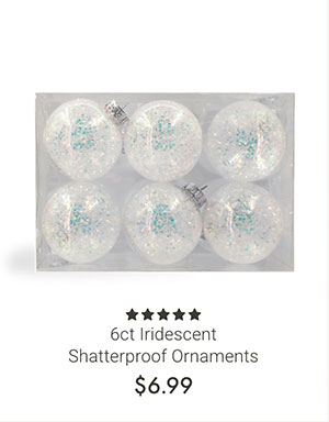 6ct Iridescent Shatterproof Ornaments