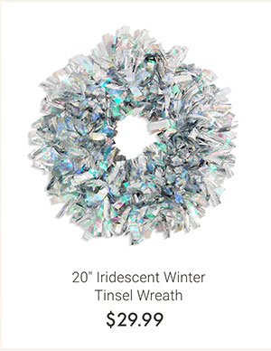 20" Iridescent Winter Tinsel Wreath
