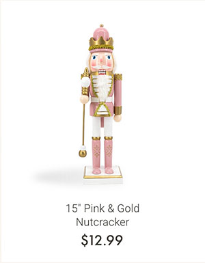 15" Pink & Gold Nutcracker