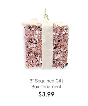 3" Sequined Gift Box Ornament