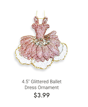 4.5" Glittered Ballet Dress Ornament