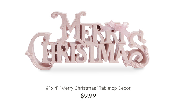 9" x 4" "Merry Christmas" Tabletop Décor