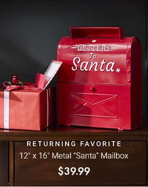 12" x 16" Metal Santa Mailbox