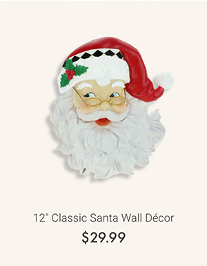 12" Classic Santa Wall Décor