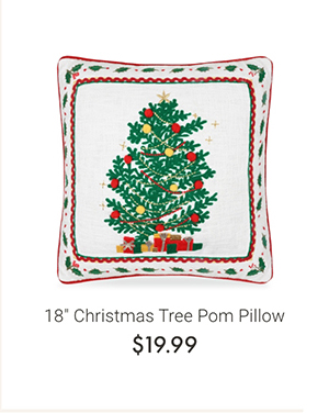 18" Christmas Tree Pom Pillow