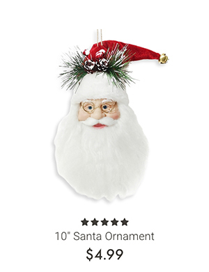 10" Santa Ornament