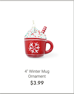 4" Winter Mug Ornament >