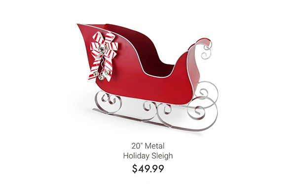 20" Metal Holiday Sleigh