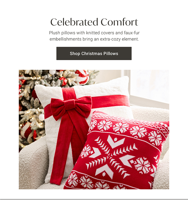 Celebrated Comfort | Shop Christmas Pillows >