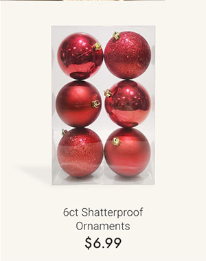 6ct Shatterproof Ornaments