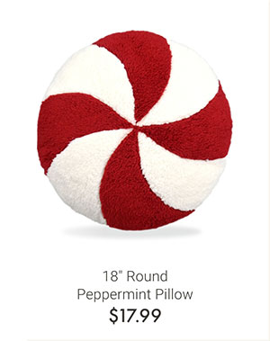 18" Round Peppermint Pillow