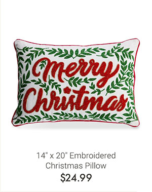 14" x 20" Embroidered Christmas Pillow