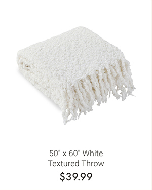 50" x 60" White Textured Throw