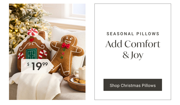 Add Comfort & Joy | Shop Christmas Pillows >