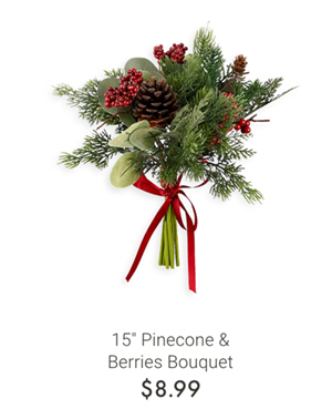 15" Pinecone & Berries Bouquet
