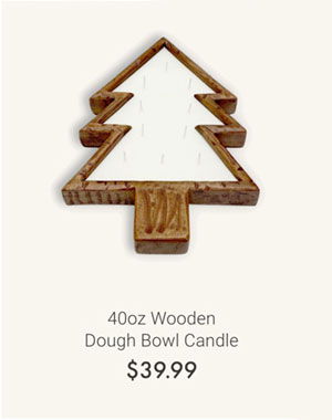 40 oz Wooden Dough Bowl Candle