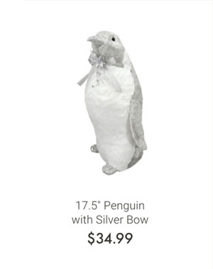 17.5" Penguin with Silver Bow