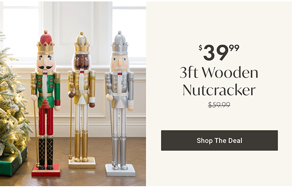 $39.99 3ft Wooden Nutcracker | Shop the Deal >