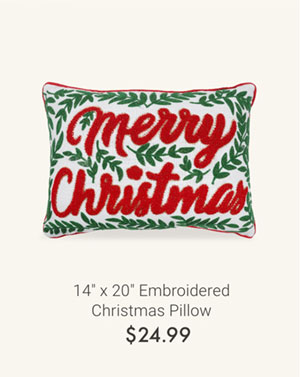 14" x 20" Embroidered Christmas Pillow