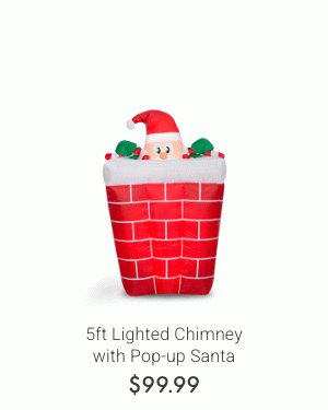 5ft Lighted Chimney with Pop-up Santa