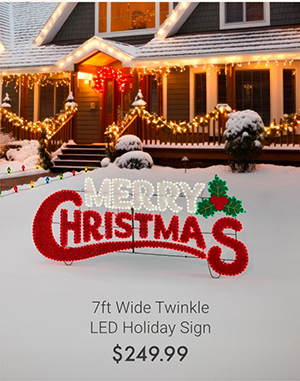 7ft Wide Twinkle LED Holiday Sign