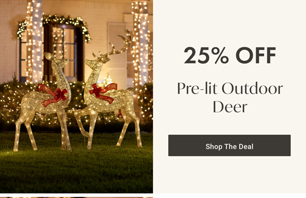 25% Off Pre-lit Outdoor Deer | Shop the Deal >