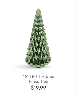 12" LED Textured Glass Tree