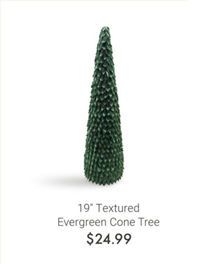 19" Textured Evergreen Cone Tree