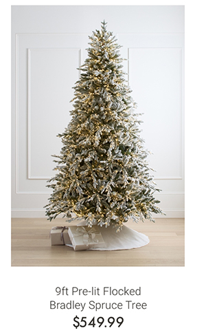 9ft Pre-lit Flocked Bradley Spruce Tree