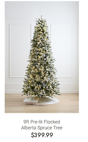 9ft Pre-lit Flocked Alberta Spruce Tree