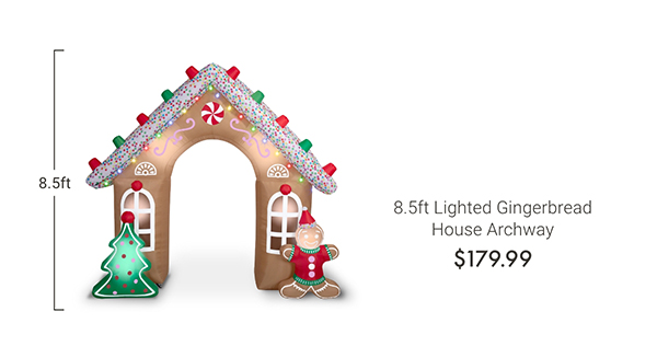 8.5ft Lighted Gingerbread House Archway